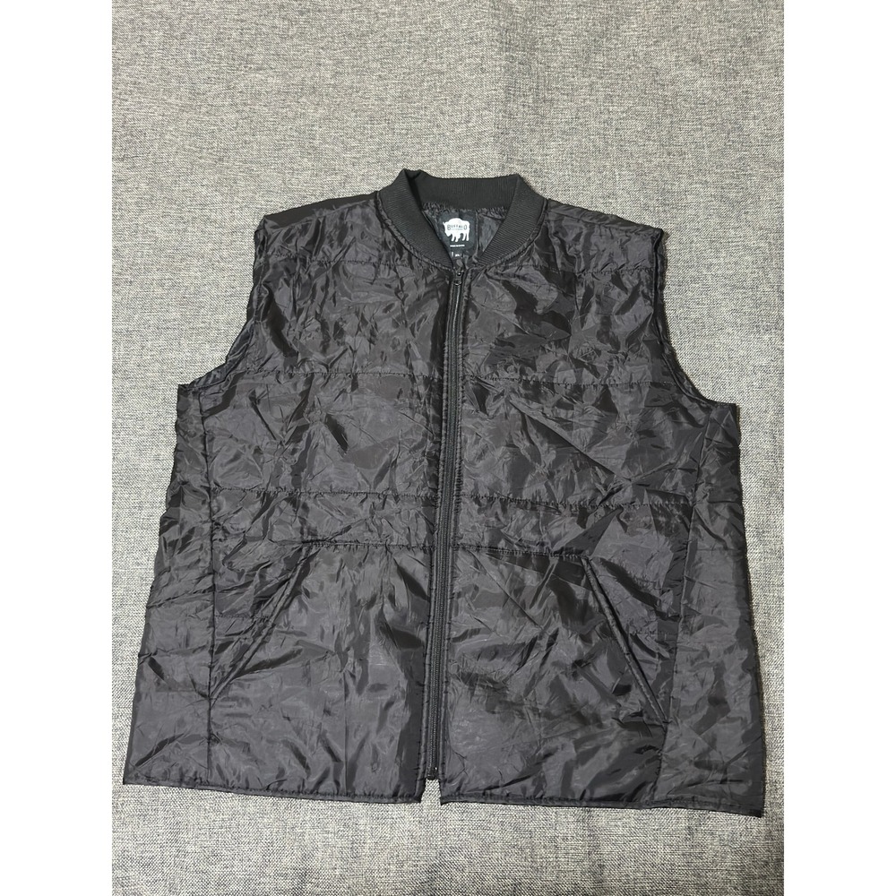 Buffalo Outdoors Mens XL Puffer Vest Black Full Zip Quilted Padded Sleeveless